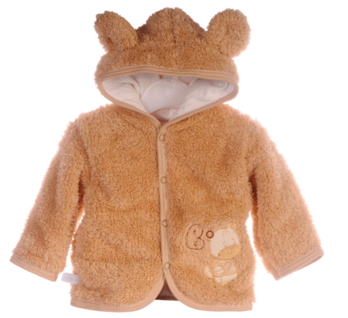 Fleecejacke Babyjacke Kuschelige Baby Jacke in Beige Unisex Jungen Mädchen Weich Warm Hautfreundlich Bequem Kapuze Geschenk Geburt Babyparty Babybekleidung