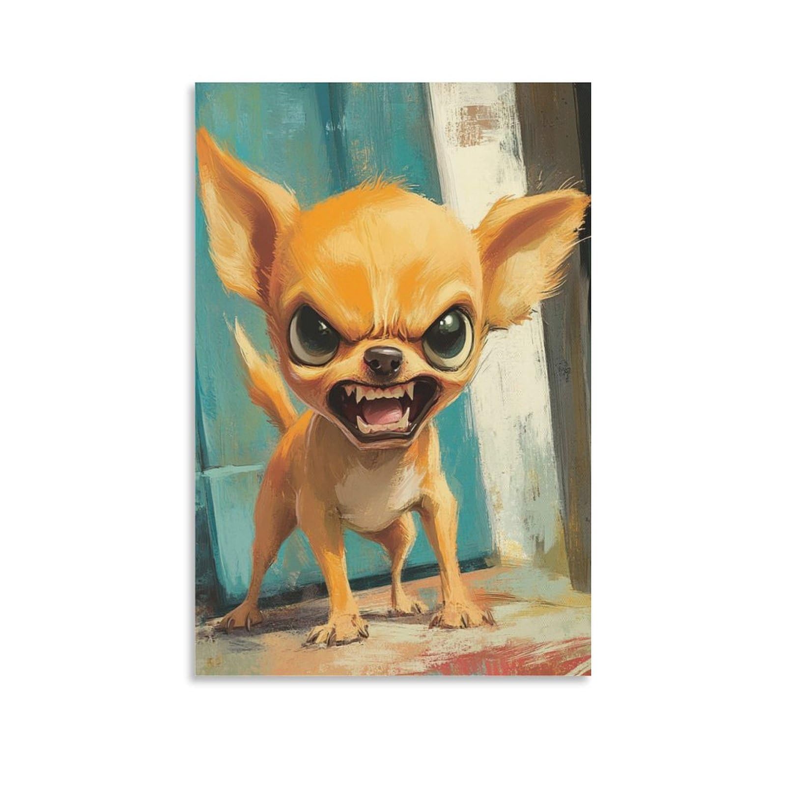 GAOYUCHUN Chihuahua Poster Artwork Canvas Prints Picture Modern Canvas Wall Art Picture Wall Hanging for Bathroom Wall Decor 20x30inch(50x75cm)