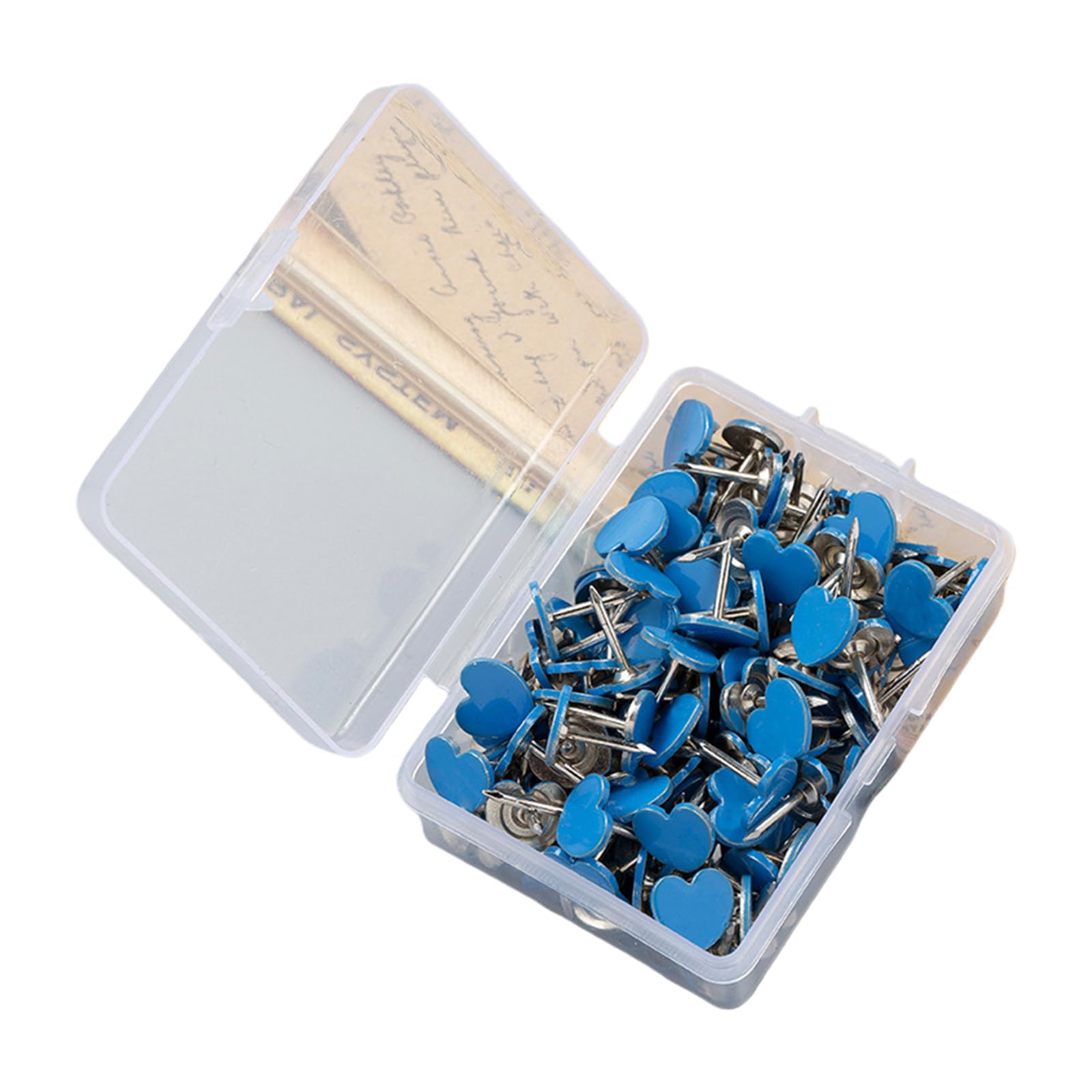 100Pcs Heart Shape Metal Push Pins Decorative Cork Notice Board Thumb Tacks for Bulletin Board Classroom Wall Display Heart Shaped Thumb Tacks