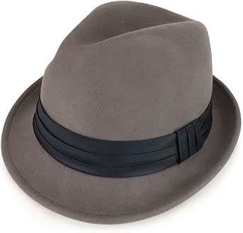 Armycrew XXL Big Size Wool Felt 2 Inch Brim Trilby Fedora Hat with