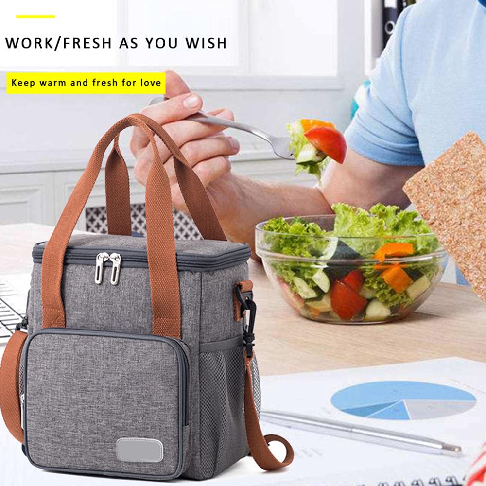 Bolsa Termica Porta Alimentos Bolsa Comida Trabajo con Capa de Papel de Aluminio Aislante Fácil de Limpiar Adecuado para Picnics Trabajo Escuela
