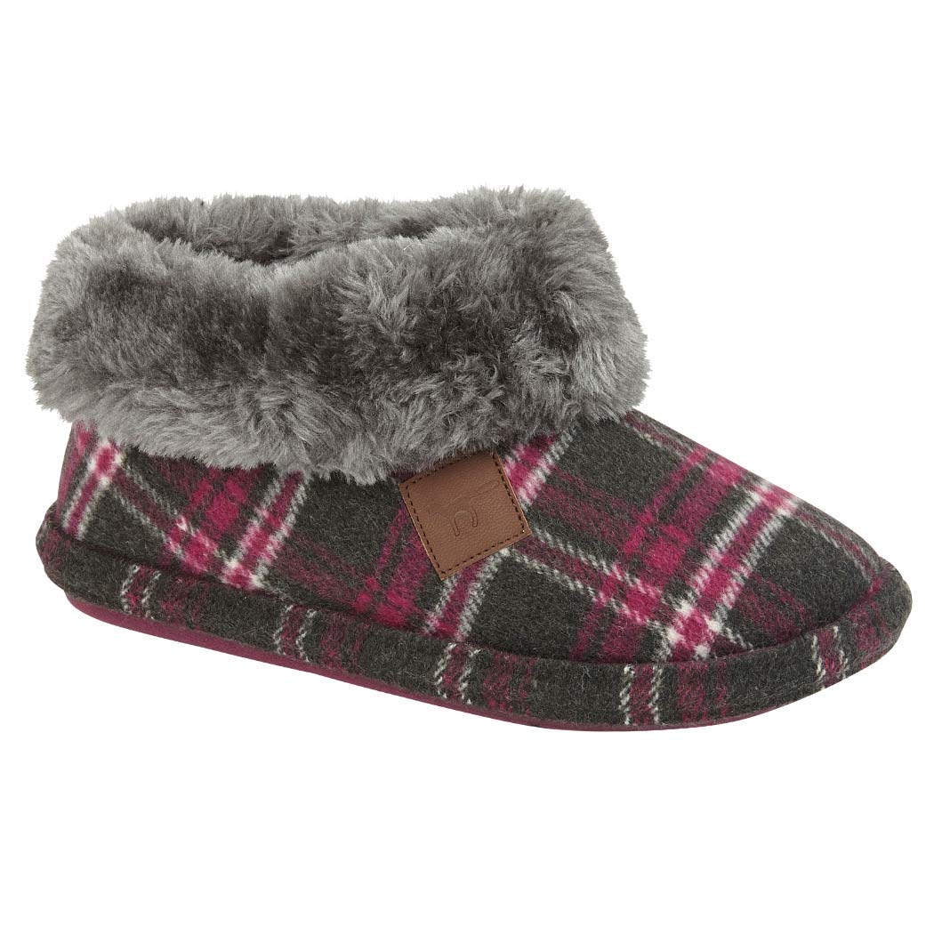Jo & JoeLadies Chiltern Jo & Joe Faux Suede Sheepskin Fur Collar Fleece Lined Bootee Slippers Size 3-8