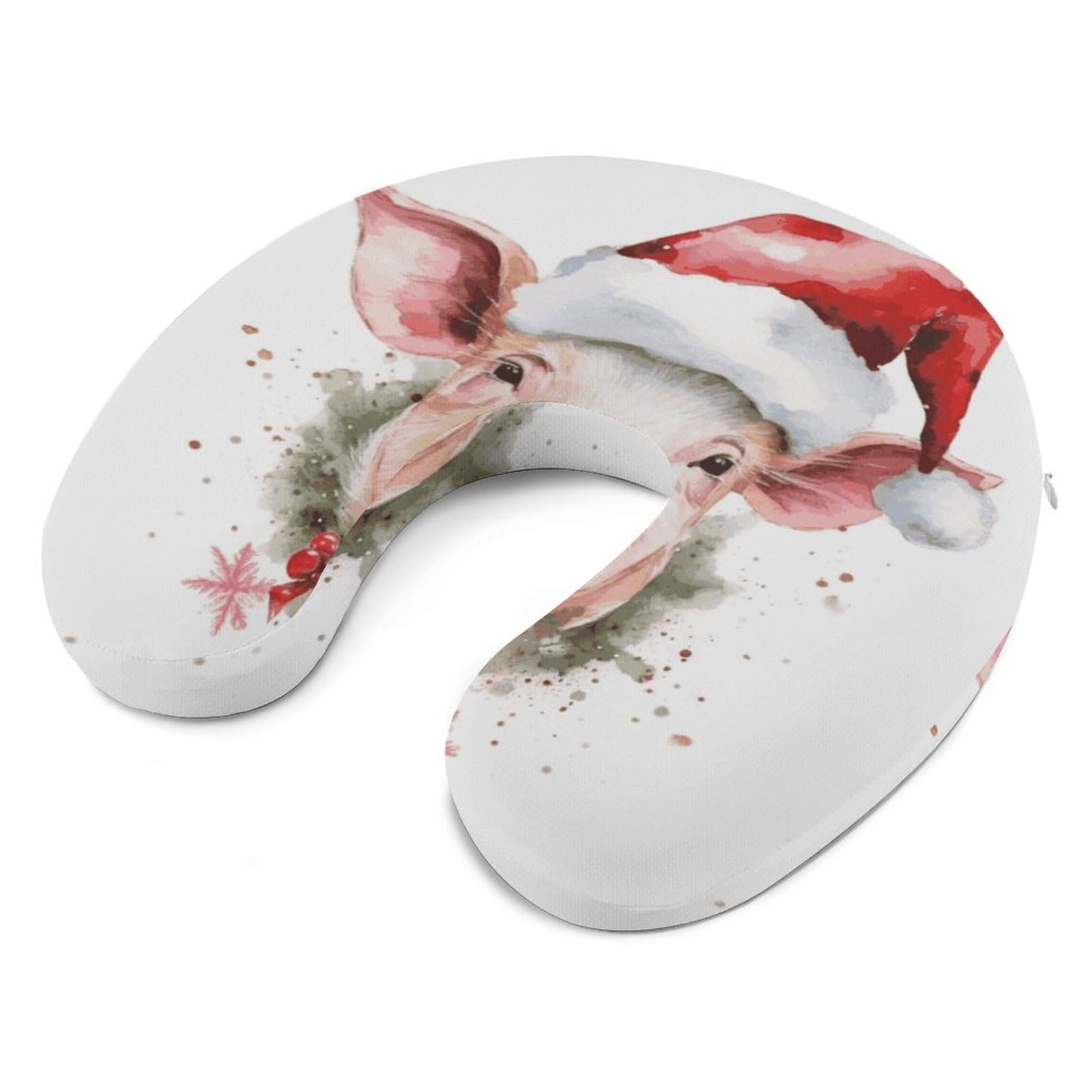 Sonriente (2) almohadas en forma de U, núcleo de almohada de espuma viscoelástica, cojín, proporciona apoyo para el cuello, almohada de viaje, adecuada para aviones, coches, hogares y