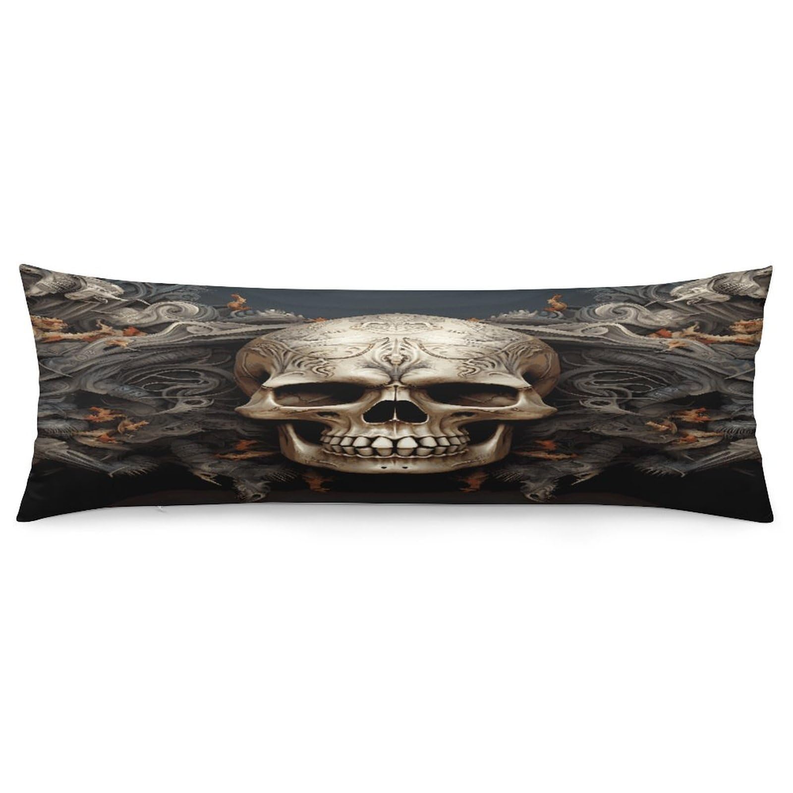 Skulls Pillowcase Decorative Body Pillow Cover Soft Full Long Pillow Case Breathable Large Body Pillowcase Cute Cozy Pillow Sham for Bed Couch Sofa 18.9 X 53 Inch