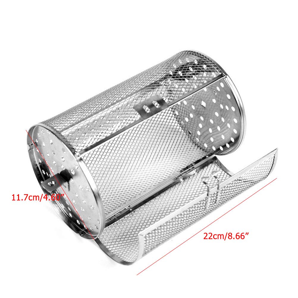 Gmuret Stainless Steel Grill Basket Oven Roast Basket Rotisserie Grill Basket Baking Rotary Nuts Beans Peanut Basket BBQ Grill Bakeware - Image 3