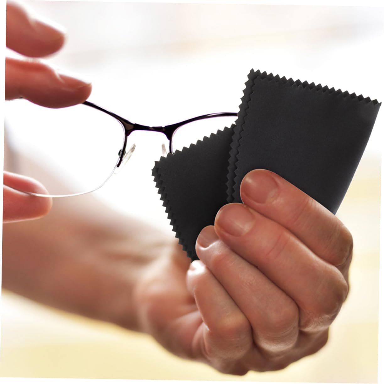 PACKOVE Para Gafas Limpieza De Gafas De Pantalla Tableta Técnico Limpiadoras De Anteojos Para Lentes Fibra Extrafina Black 50 Piezas*4