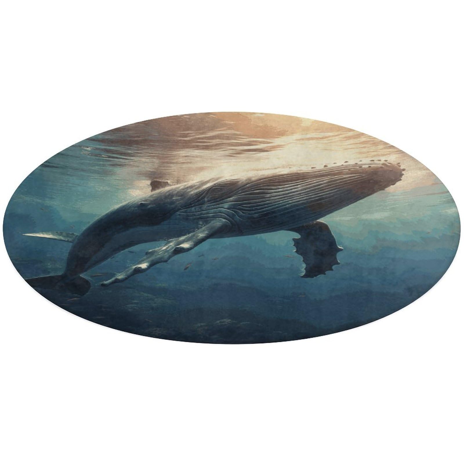 Alfombra de ballena pequeña para sala de estar lavable y decoración de baño
