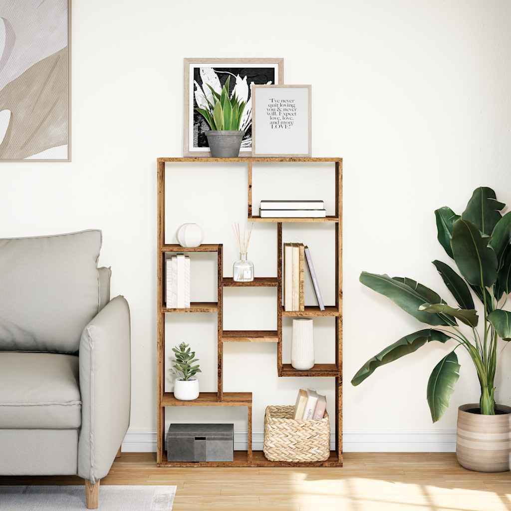 Libreria effetto legno anticato, 72 x 20 x 120,5 cm