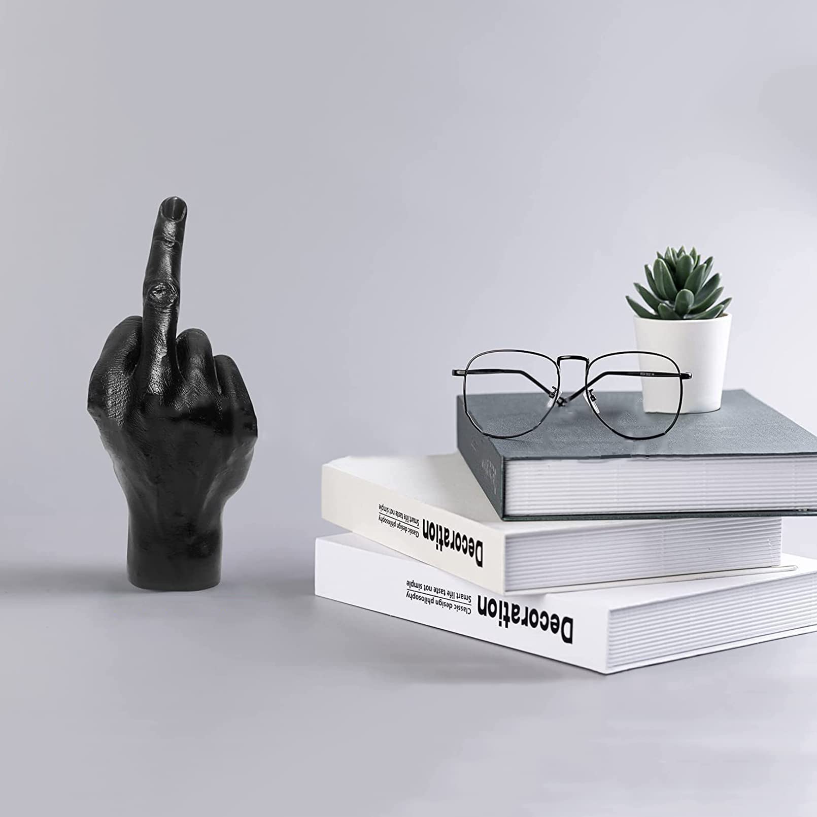 Fingergesten-Statuette 'OK' – Aus Harz, Bronze-Optik – 15,2 Cm – Witzige Deko Für Schreibtisch & Regal