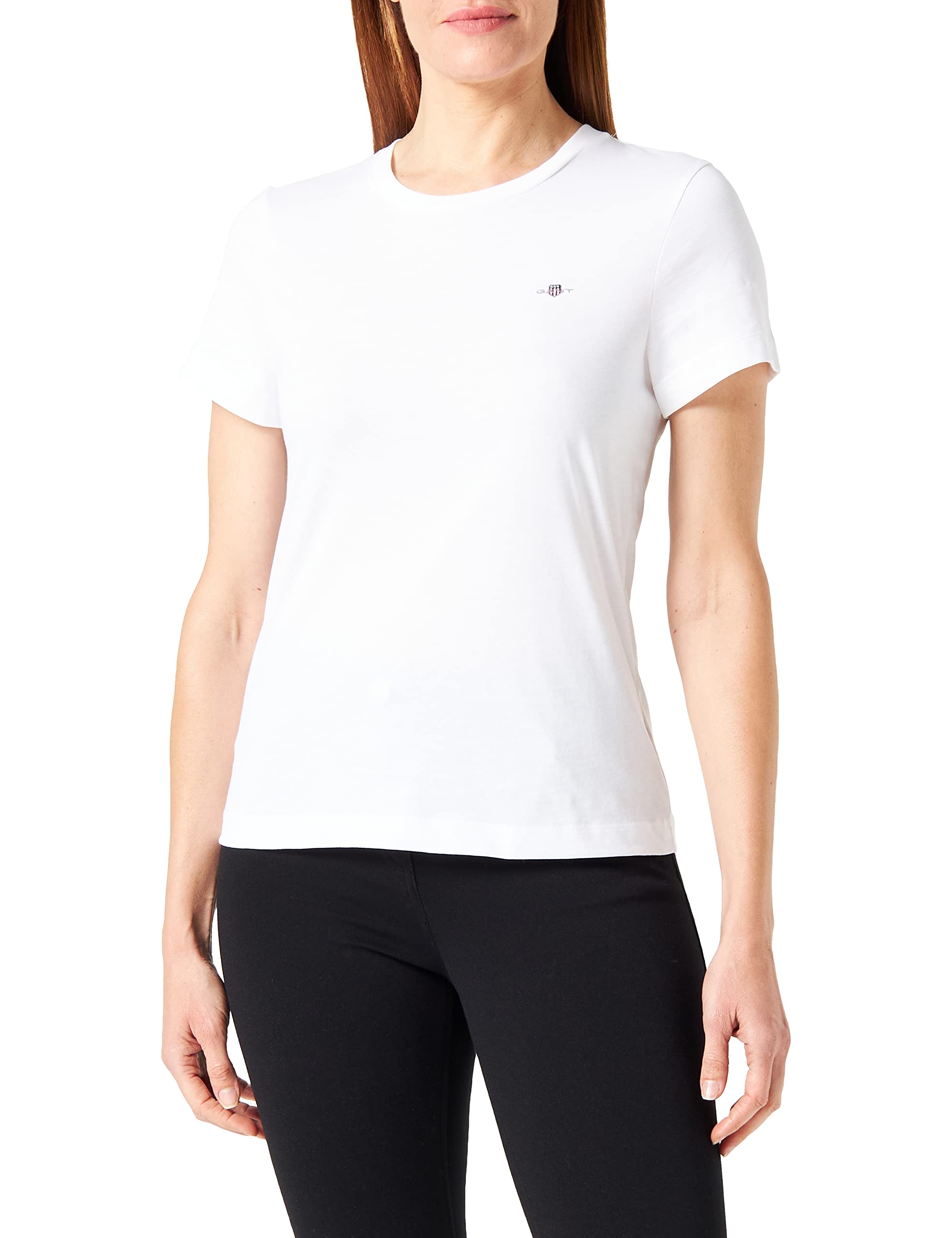 GANT Women's Reg Shield SS T-Shirt, White, XXXL