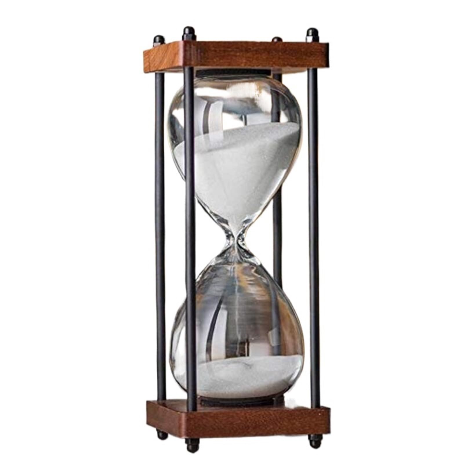 Temporizador de Reloj Arena 30 Minutos, Metal, Herramientas gestión del Tiempo for decoración Escritorio Cocina, hogar y Oficina de Cocina(White)