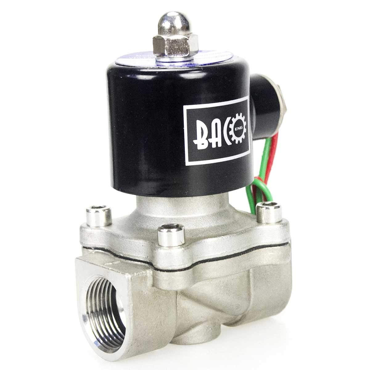 BACOENGBaco Engineering 1/2" DC12V NPT Stainless Steel Normally Closed Electric Solenoid Valve