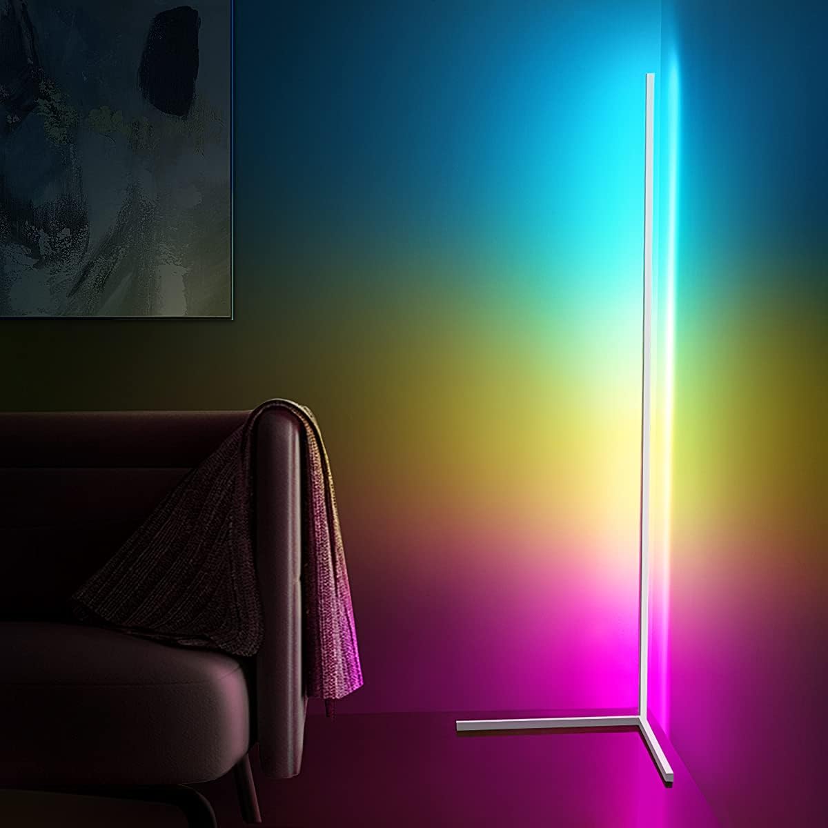 (未使用･未開封品)RGBコーナーフロアランプ、LED調光可能なリモコン色変更LED北欧装飾スタンディングフロアランプ雰囲気ナイトライトホームリビングルーム用,黒 Amazon.co.jp : RGBコーナーフロアランプ、LED調光可能な