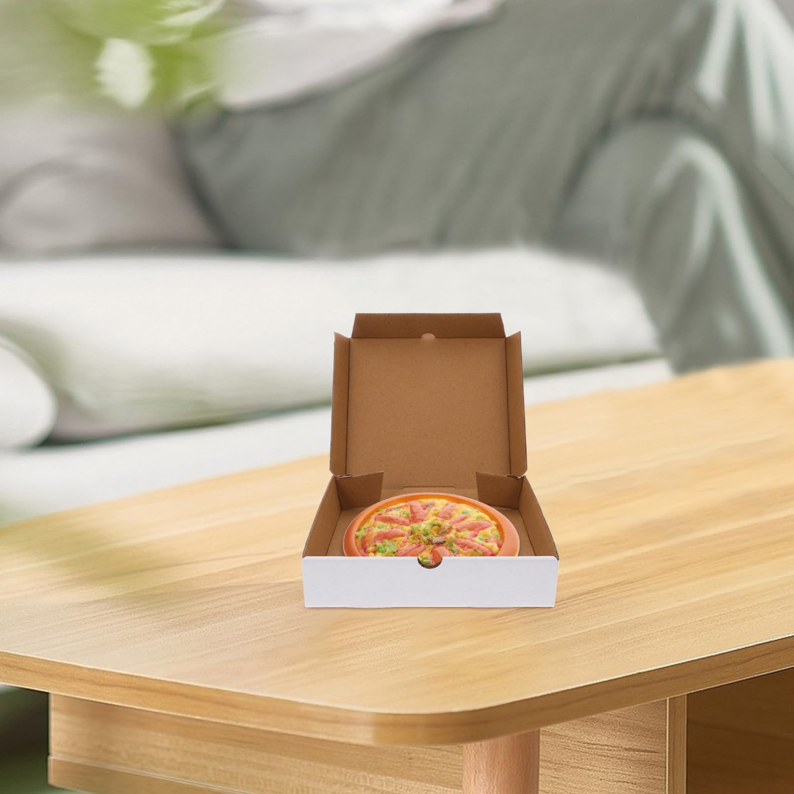 Scatole per Pizza Cartone Ondulato 30 Pezzi in Carta Kraft Bianca Riutilizzabili e Sicure per Alimenti, per Asporto e Conservazione di Pizze Piccole