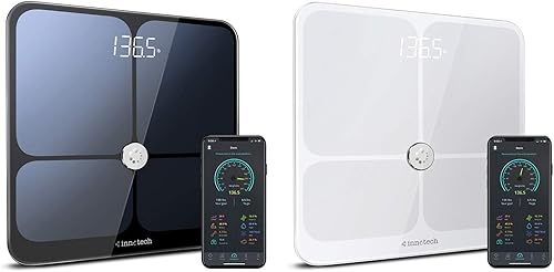 Innotech - Báscula digital de grasa corporal con Bluetooth y analizador de masa corporal y monitor de salud con aplicación gratuita, compatible con