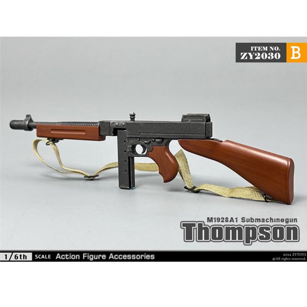 HiPlay ZYTOYS, Thompson Mitragliatore ZY2030B, accessorio per figura in scala 1/6 per figura da collezione da 30,5 cm
