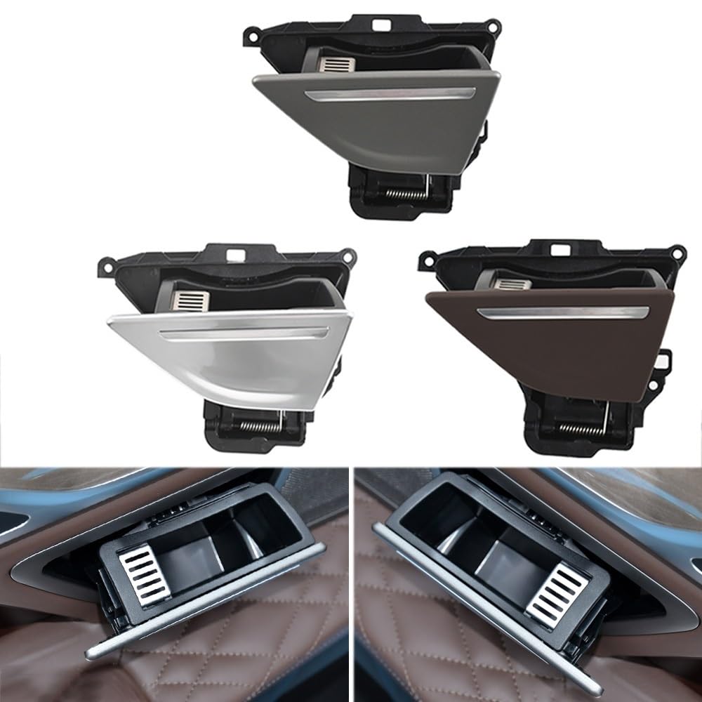Cendriers de voiture Remplacement de la boîte d'assemblage du couvercle de cendrier de porte arrière compatible avec BMW Série 7 G11 G12 730Li 740Li 750Li 760Li 2016-2022 (Color : Metal Gray C