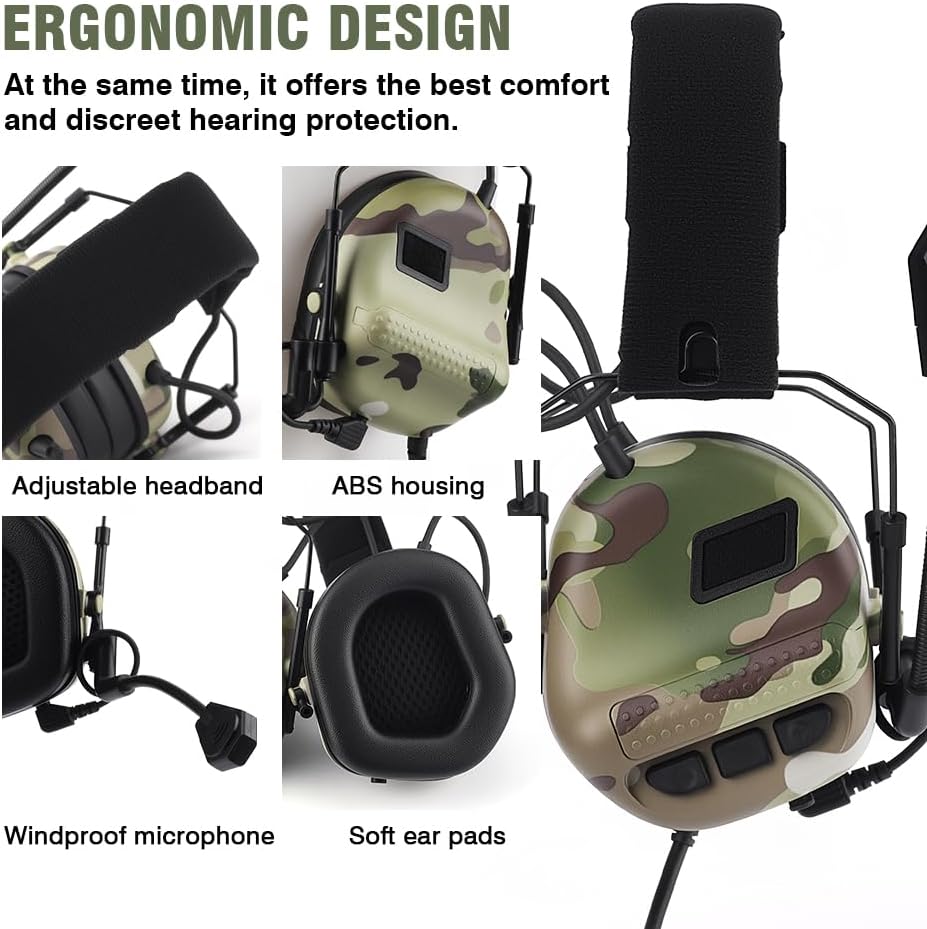 Shooting Ear Protection for Gun Range | NRR 23dB | Construction Hearing Protection for Adults and Kids | Slim Noise Reducing