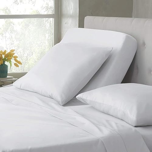 Miniatura 2 de Los juegos de sábanas de 4 piezas son tan suaves y cómodos, la sábana bajera ajustable de tamaño King  blanco con división superior para camas