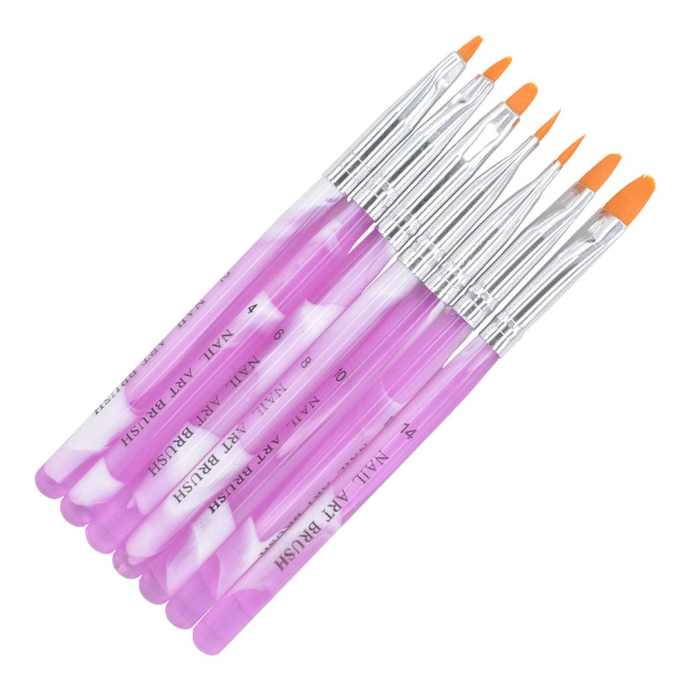 🌹Jonerytime🌹 Women Gel Nail Brush Nail Tools Brush Set Flower Pen Fan Pen Dizzy Pen Pink