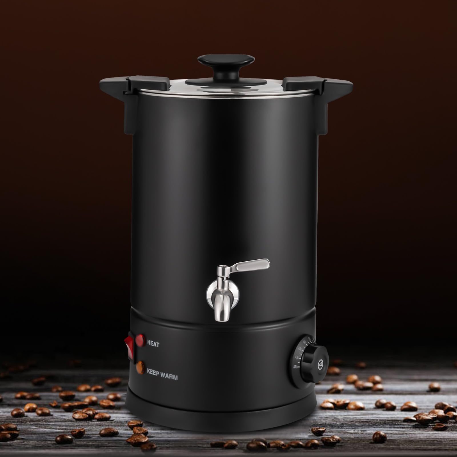 LYNICESHOP Large Coffee Urn Machine, Maker Big Office Commercial Hot Water Stainless Steel Large Coffee Dispenser for Quick Brewing, Adjustable Temperature 30-110°C/86-230°F, 30 Cups (9Oz)