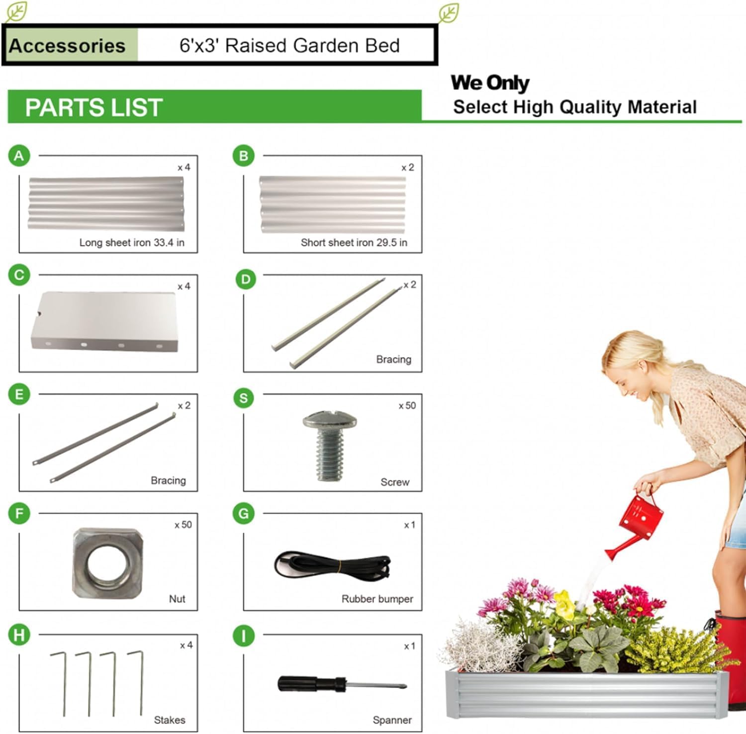 porayhut 6'x3' Raised Garden Bed Pack of 2,Kit Easy Set-up Planter Box for Vegetable Fruit,Metal Galvanized Large Size Raised Bed