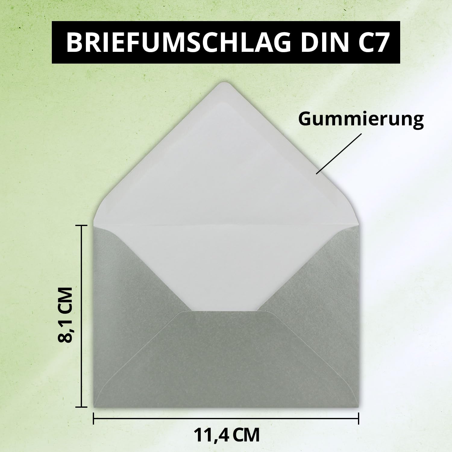 Karten und Co. - 400 buste per lettere, formato C7, 8,1 x 11,4 cm, con aletta a punta, con lembo umido da 80 g/mq, ideali per battesimi, nascite, Natale e bigliettini