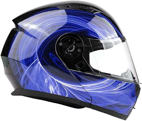Miniatura 8 de Typhoon TH158 Casco modular para motos de nieve, para adultos, con doble visera, DOT, de cara completa, se levanta hacia arriba