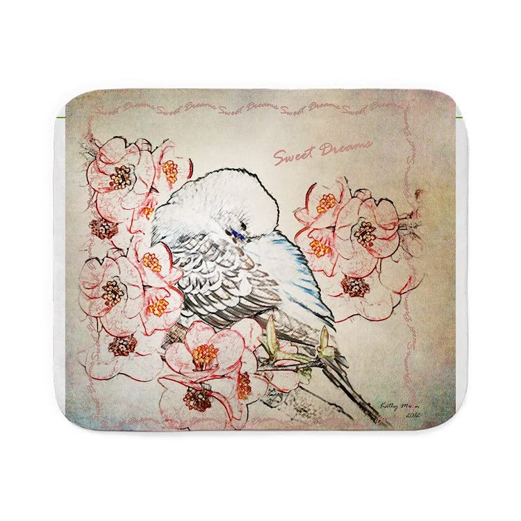 CafePress Parakeet Sweet Dreams Durvet Sherpa Fleece Throw B Sherpa Fleece Throw Blanket, 60" L x 50" W