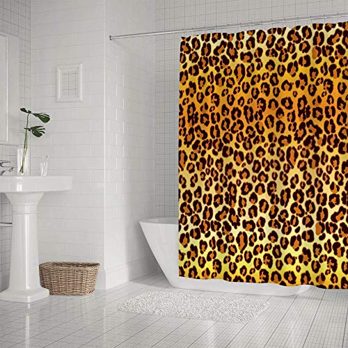 Rideau de douche imprimé léopard en polyester imperméable de 183x183 cm - 3
