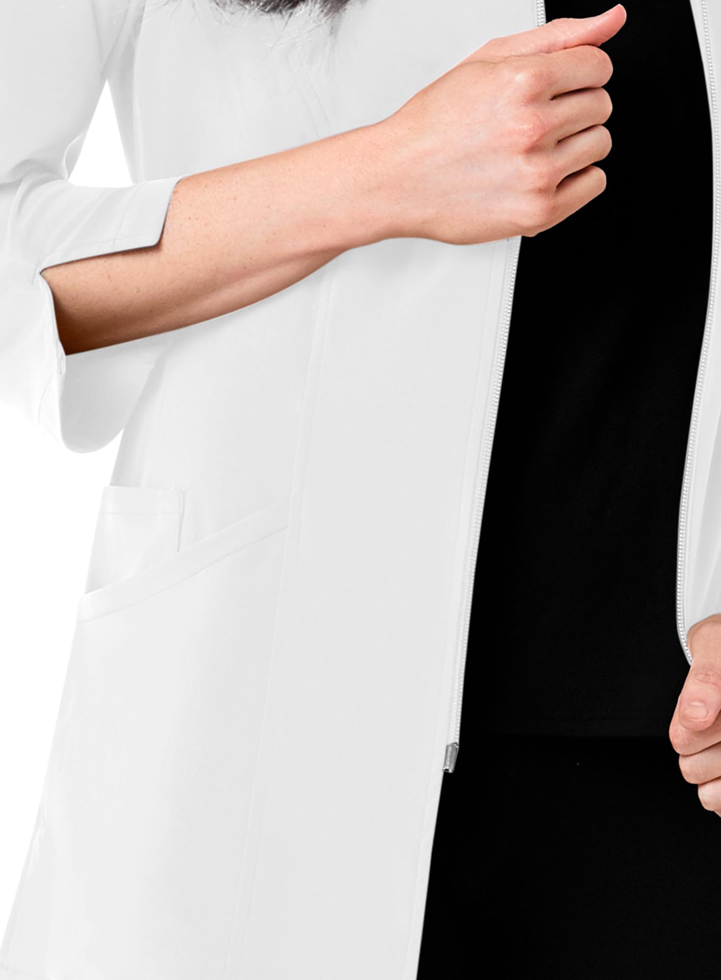 Maevn Smart Lab Coats - Chaqueta de laboratorio con manga de 3/4 pulgadas para mujer