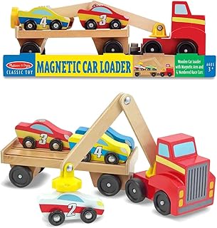 SUNNY, Melissa & Doug, Caminhão Cegonha de Madeira, Magnético, Acima de 3 anos