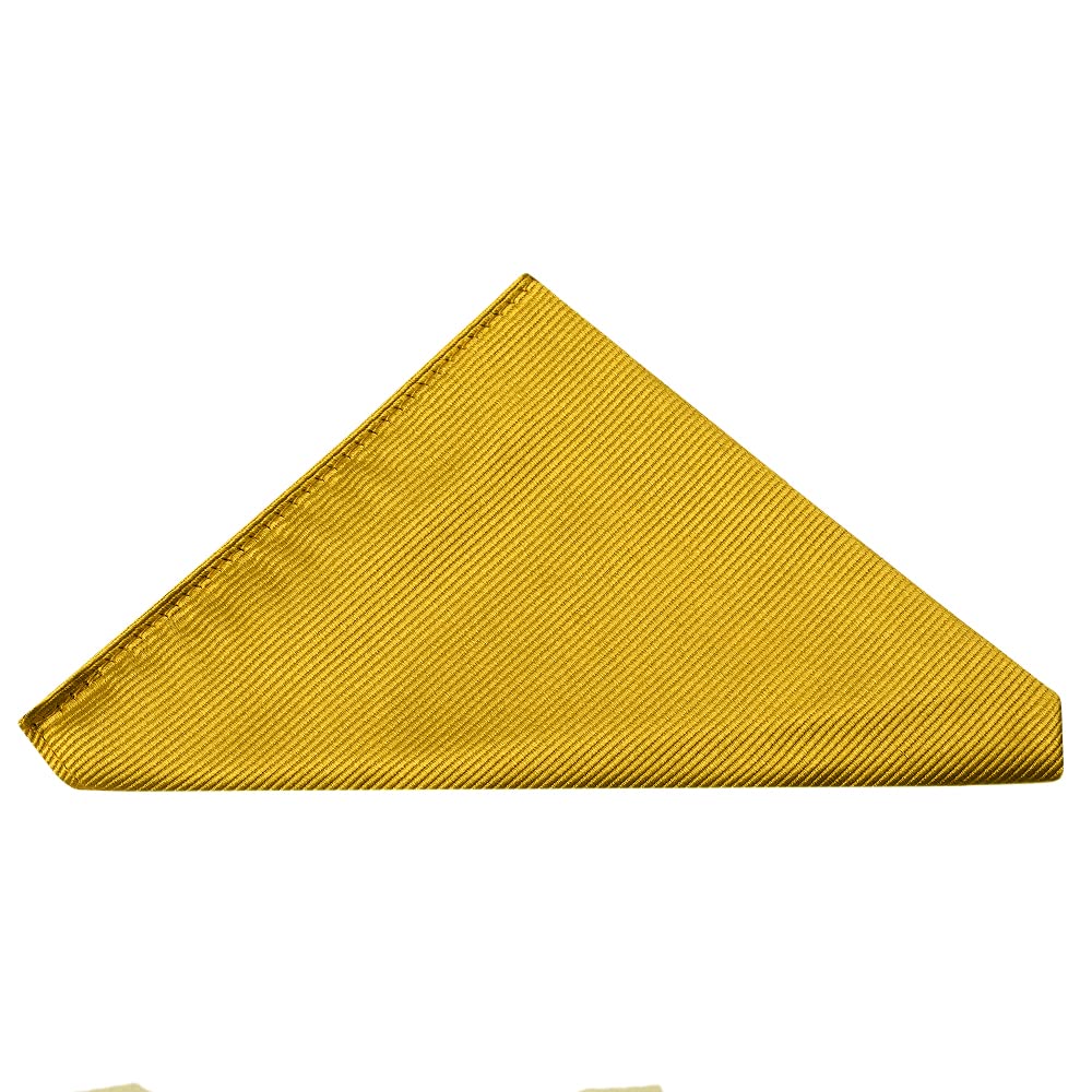 Ties R Us Men's Mustard Yellow Wedding 100% Silk Twill Pocket Square Handkerchief 21 Colour Options (Mustard Yellow)