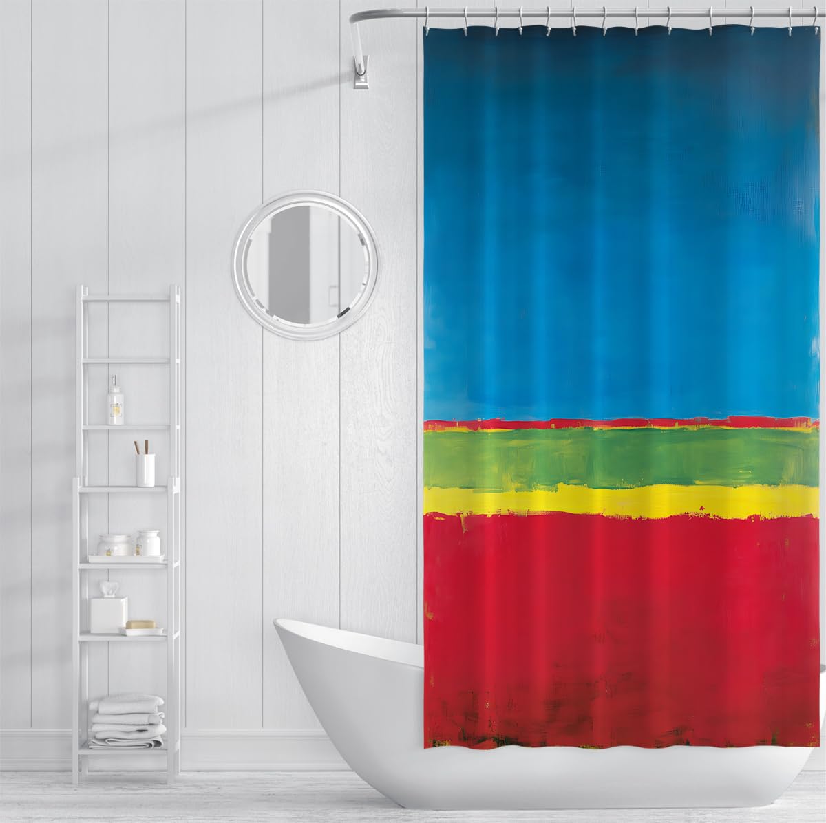 Tende doccia a blocco di colore blu rosso per il bagno 150x200cm