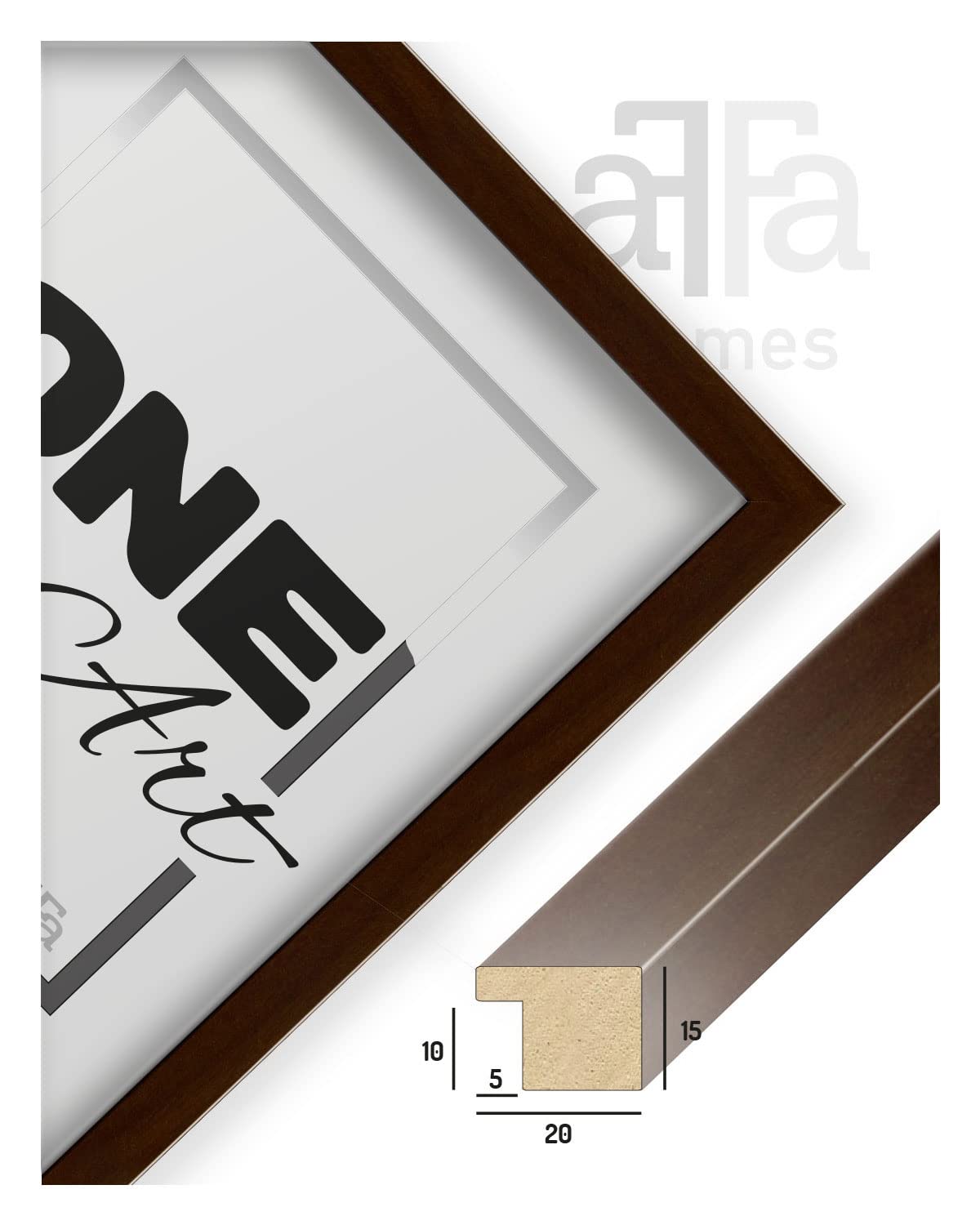 Cornice Portafoto JUNOMI DIN A2 - Legno Nero, Vetro Acrilico, 42x59.4cm, Design Scandinavo - Foto 9