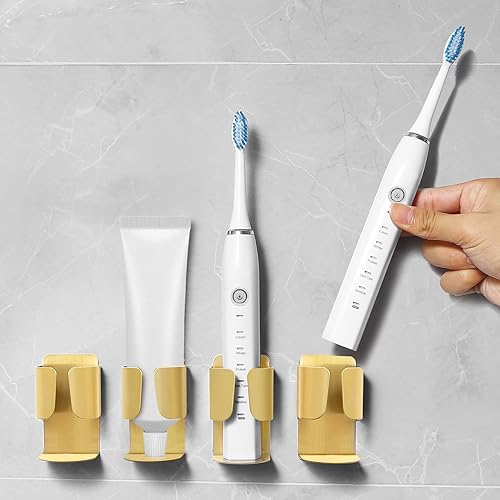 Miniatura 7 de Soporte de pared para cepillo de dientes eléctrico, organizador de baño autoadhesivo de acero inoxidable 304 para cepillo de dientes eléctrico,