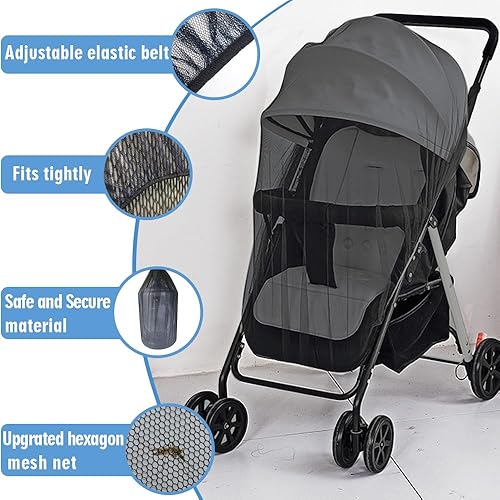 Miniatura 3 de Mosquitera para carriola, paquete de 2 unidades, mosquitera protectora para cochecito de bebé, red perfecta para cochecitos, cunas, corrales, Pack N