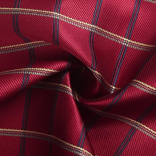 Image of Striped Plaid Polka Dot Mens Tie Formal Necktie Pocket Squares Ties Clips Cufflinks Classic for Men Set