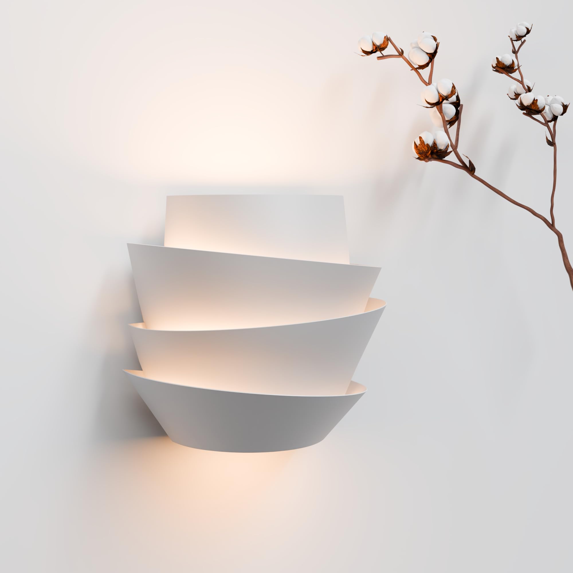 Wave Light Wandleuchte innen, weiss, LED Wandlampe, warmes Licht