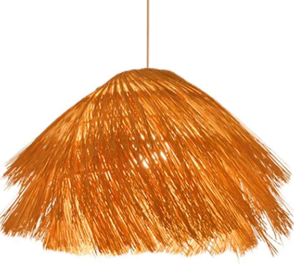 LYMSXAZOU Wicker Pendant Light Hollow Lamp Shade Rattan Cage Chandelier Japanese Style Woven Ceiling