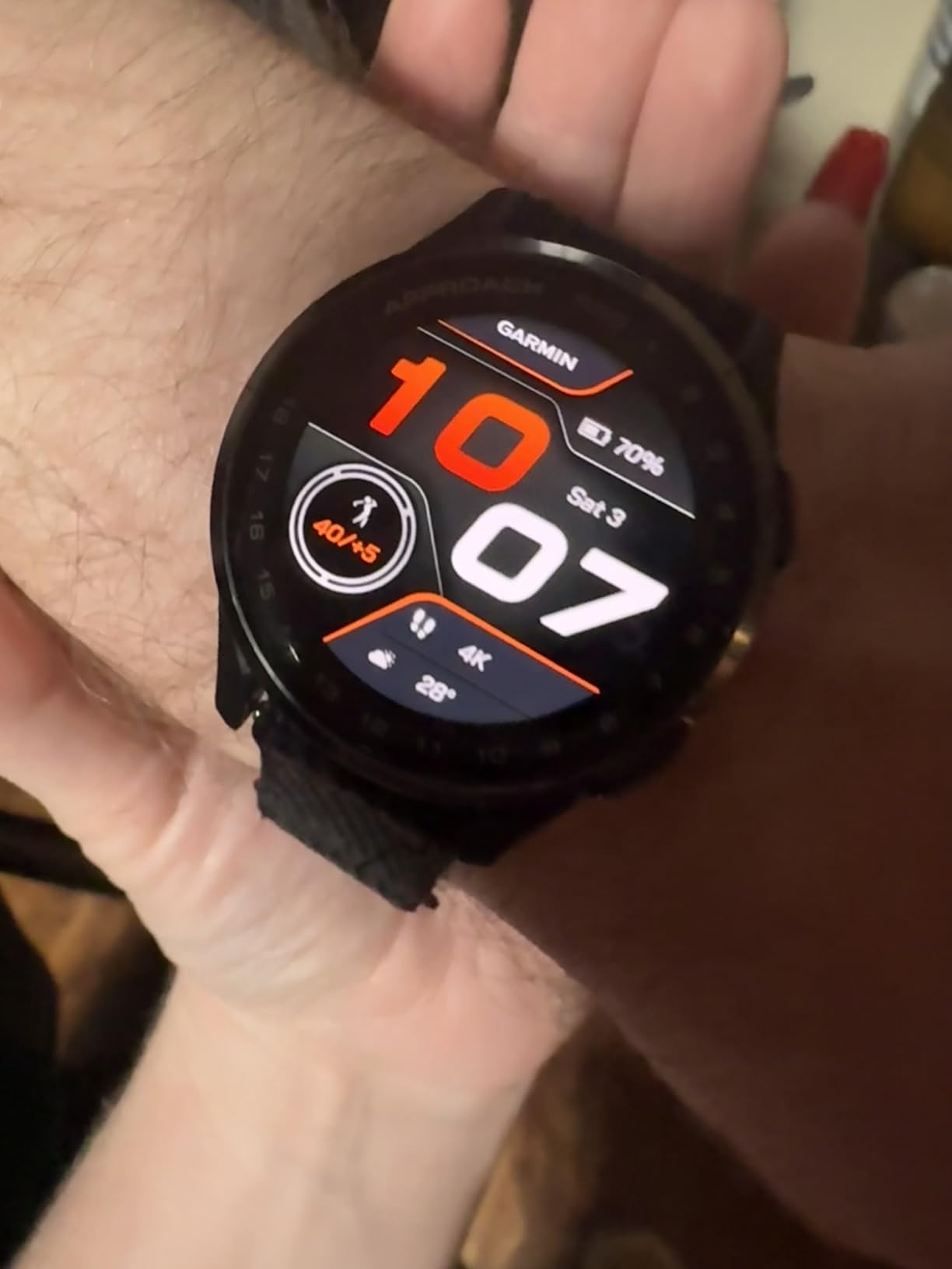 Garmin Approach S50 AMOLED display close-up