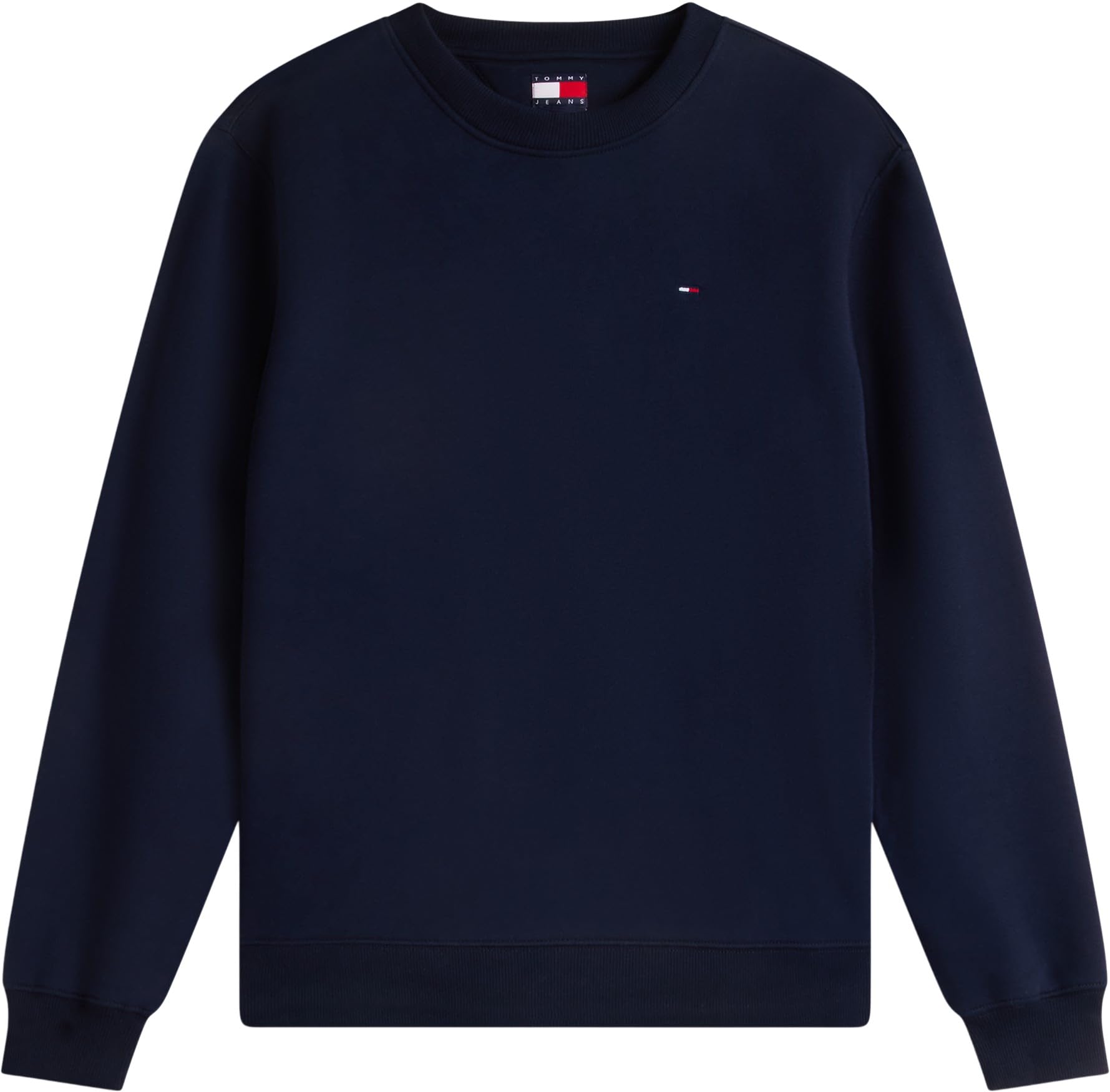 Tommy Jeans Uomo Felpa Regular Fit Flag Fleece Scollo Rotondo