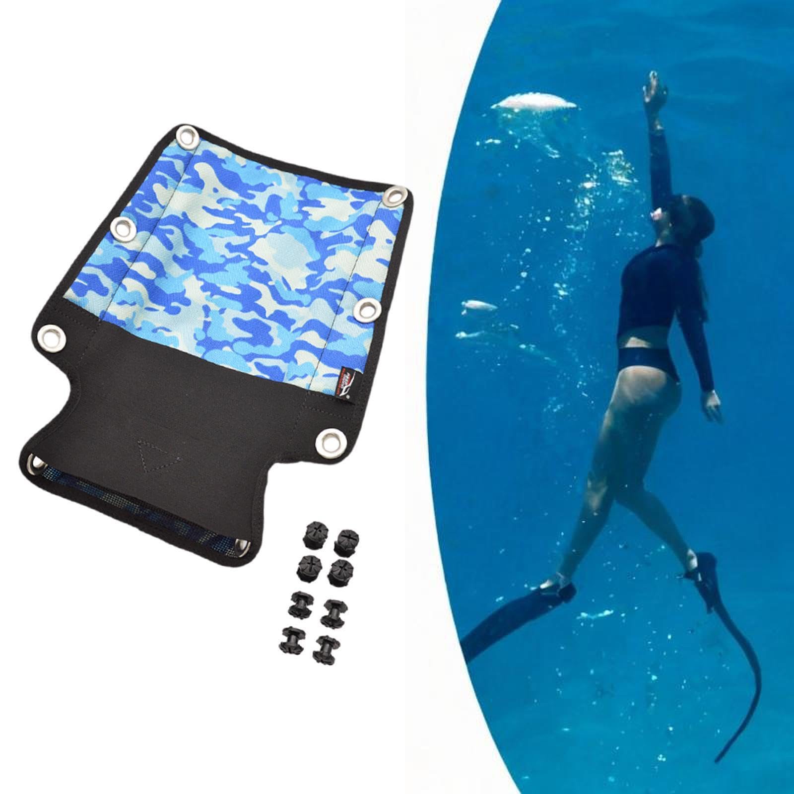Cojín de Soporte para Espalda de Buceo. Excelente Almohadilla para Placa de Buceo con 8 Tornillos. Ligero y fácil de Instalar. Reduce la oxidación con el Tiempo. El