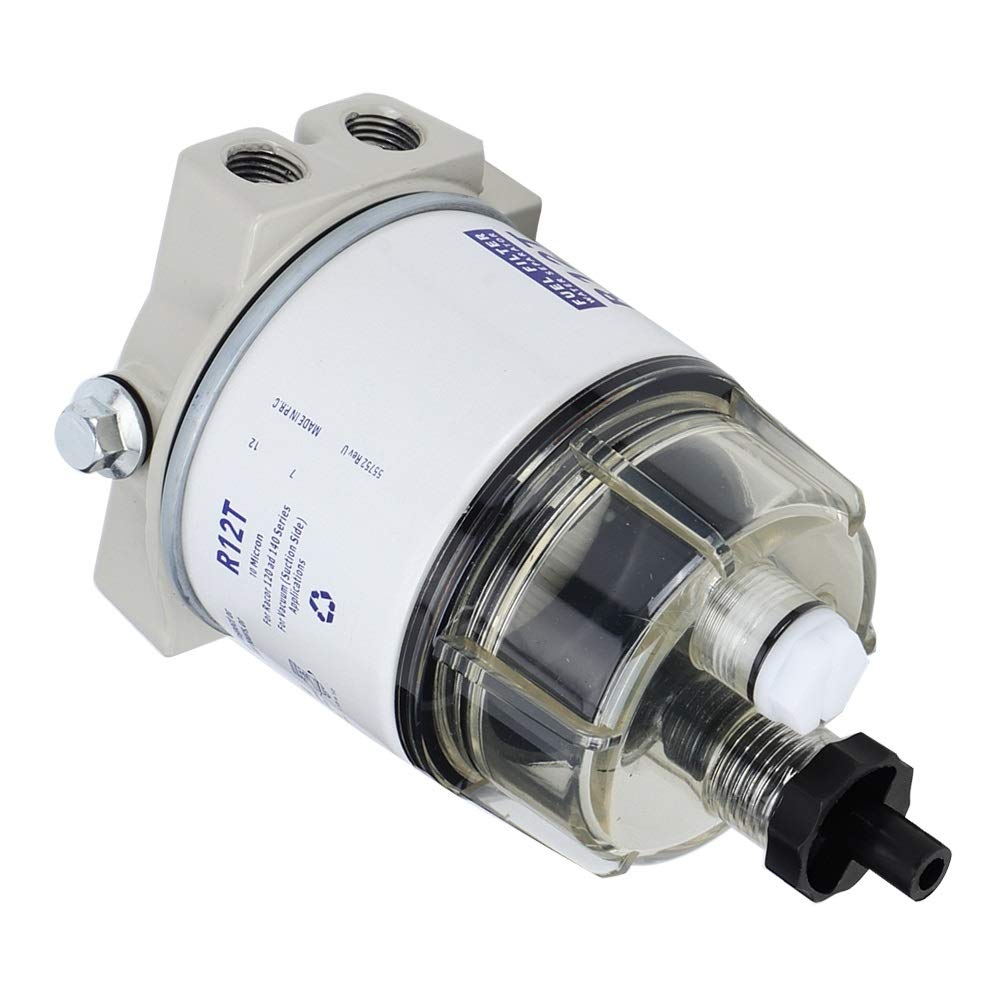 Filtro Separatore Acqua Carburante R12T, Prefiltro Marina 30 GPH per Motori Nautici