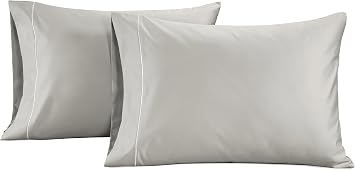 LANE LINEN Pillows Queen Size Set of 2 Soft 100% Egyptian Cotton Cool & Smooth Pillow Cases - Silver