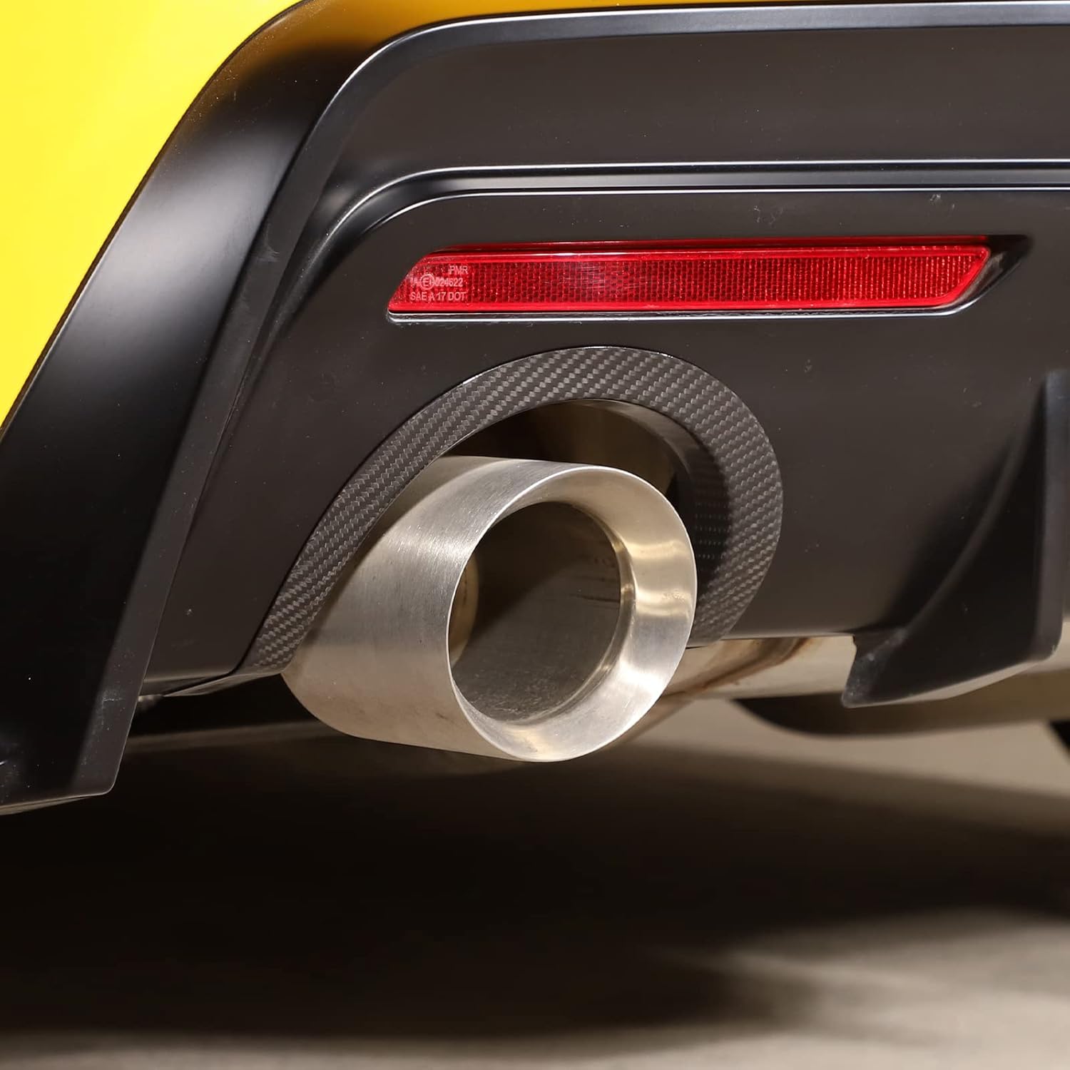 Real Carbon Fiber Car Tailpipe Upper Frame Trim 2PC Compatible with Supra GR A90 A91 MK5 2019 2020 2021 2022 2023 2024 (Black Carbon Fiber)