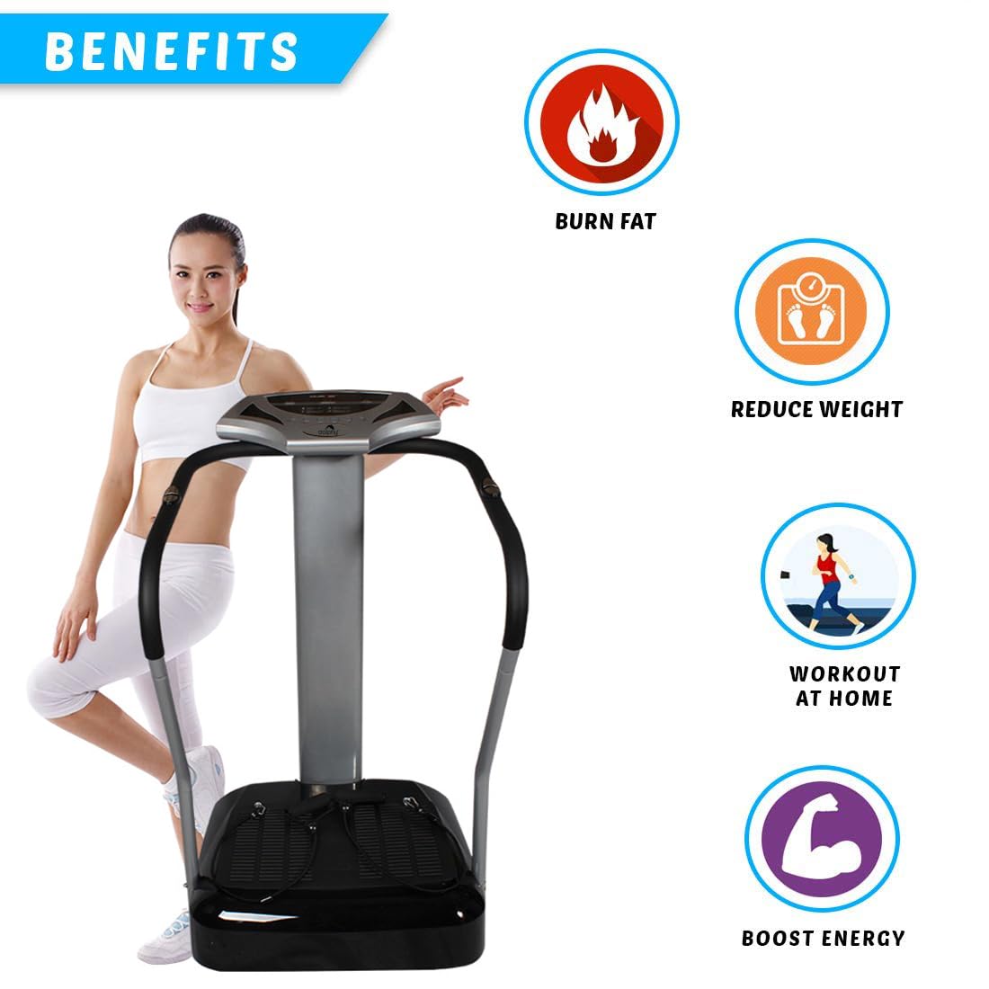 Dolphy Crazy Fit Massager for Full Body Workout Vibration Platform Fitness Machine for Home Gym, Corded Electric, Black & Gray Dolphy Crazy Fit Massager for Full Body Workout Vibration Platform Fitness Machine for Home Gym, Corded Electric, Black & Gray