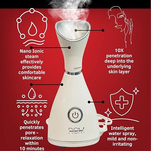 Miniatura 2 de Vaporizador facial nano iónico con control preciso de temperatura, tiempo de vapor de 30 minutos, humidificador, desobstruye los poros, puntos