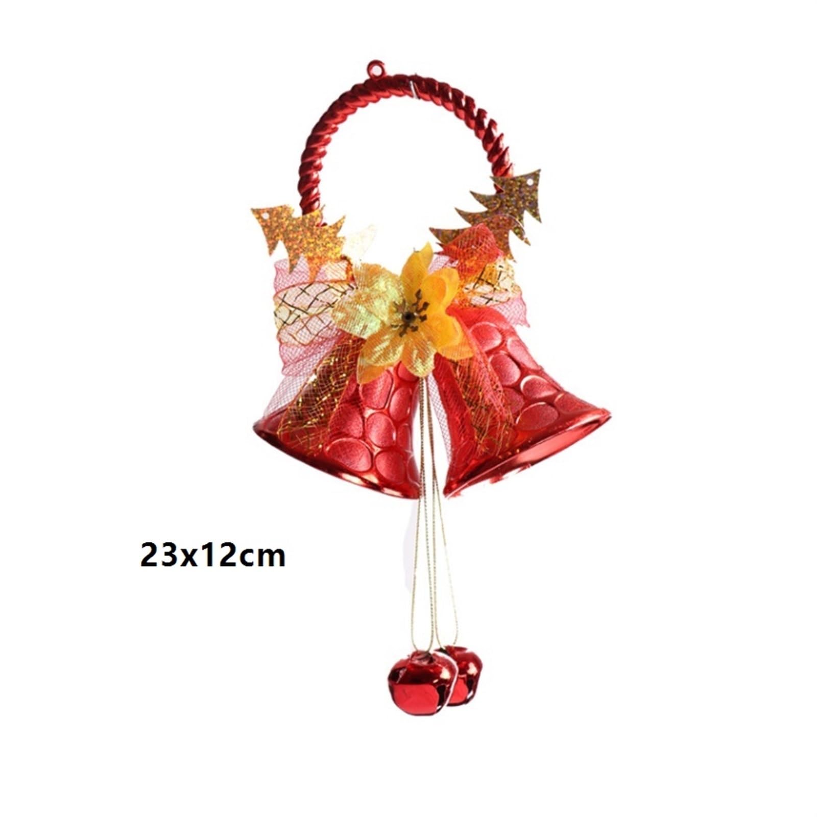 Campanelle Natale Buon Natale Campana da Appendere alla Porta con Ornamentale A Forma di Arco E Ciondolo A Decorazioni(Gold)