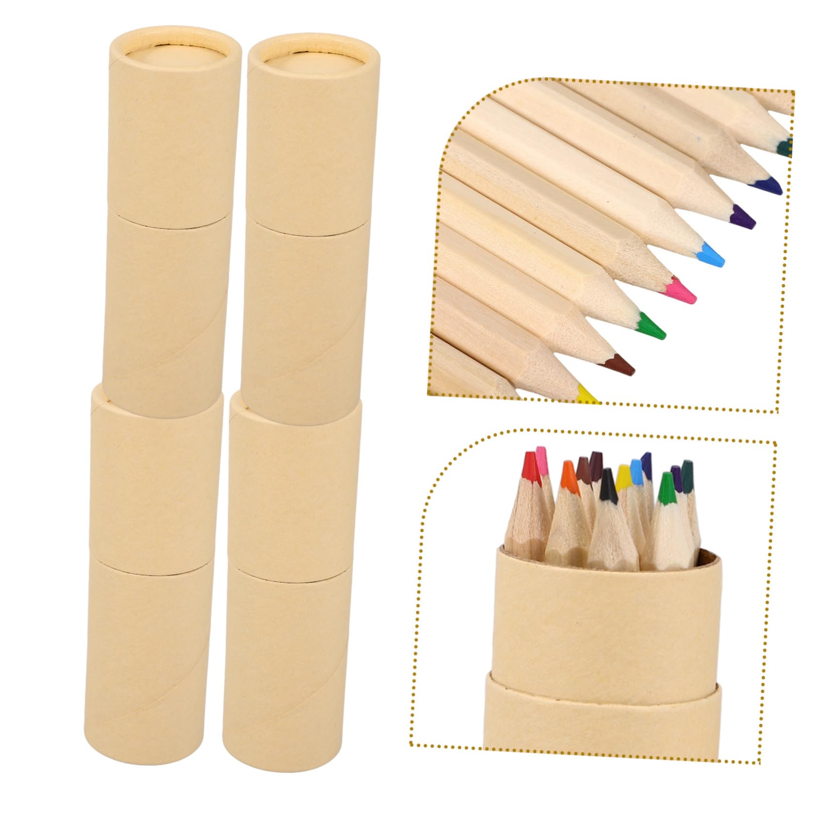 Matite Colorate in Legno Beige 12 Pezzi per Scuola e Disegno